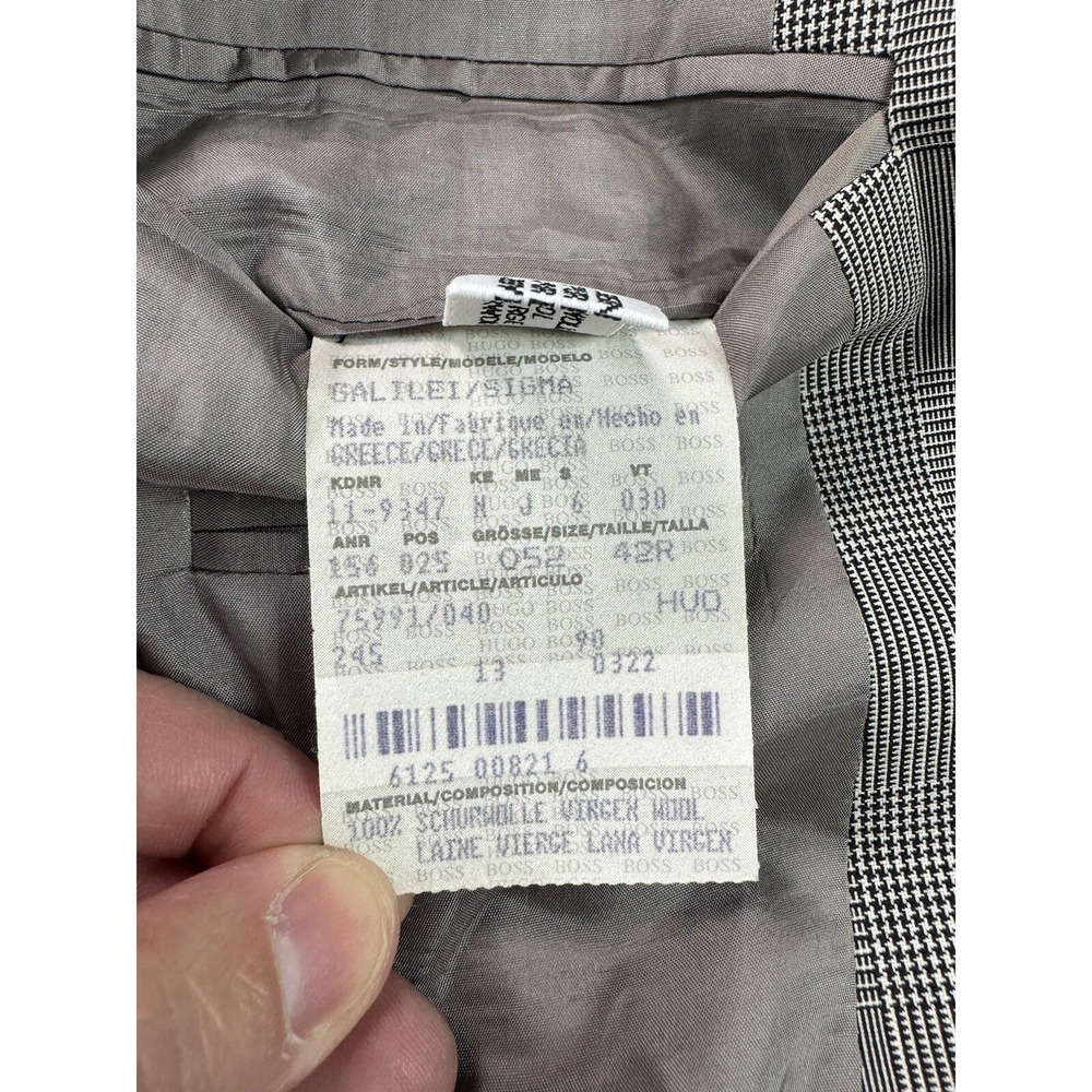 Hugo Boss Suit Jacket 42 R Navy Wool Prince of Whales Galilei Sigma Luxury Coat - Picture 16 of 16
